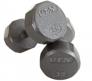 12 Sided Solid Gray Dumbbell Sets