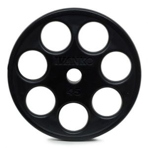 7-Hole Rubber E-Z Lift Olympic Plate Black 45 lb