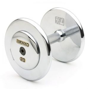 Machined Cast Iron Chrome Fixed Dumbbells Chrome Steel End Plates 5-100 lb, 5 lb inc