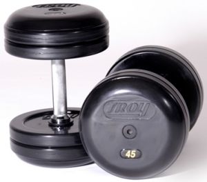 Troy Rubber Encased Pro Style Dumbbells 5-50lb Set